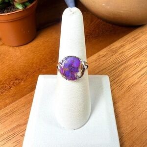 Purple Copper Turquoise - Size 7 - .925 Sterling Silver